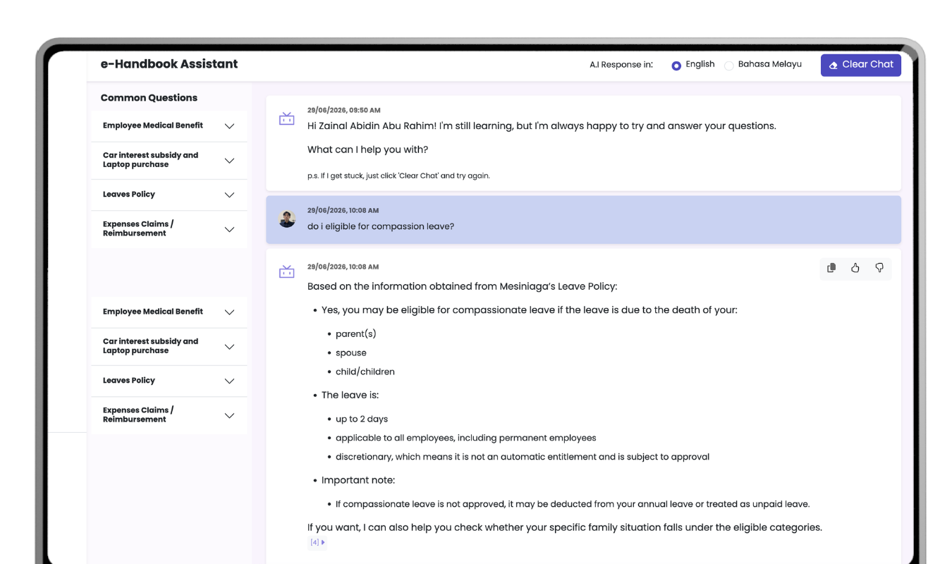 eHandbook Assistant UI